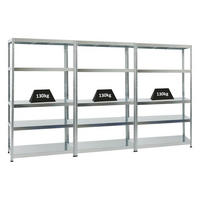 SCHWERLASTREGAL Steel Eagle 3er-Set mit 3x 180x100x40 cm Fachlast 130 kg Verzinkt - Silberfarben, Metall (300/180/40cm) - PROREGAL
