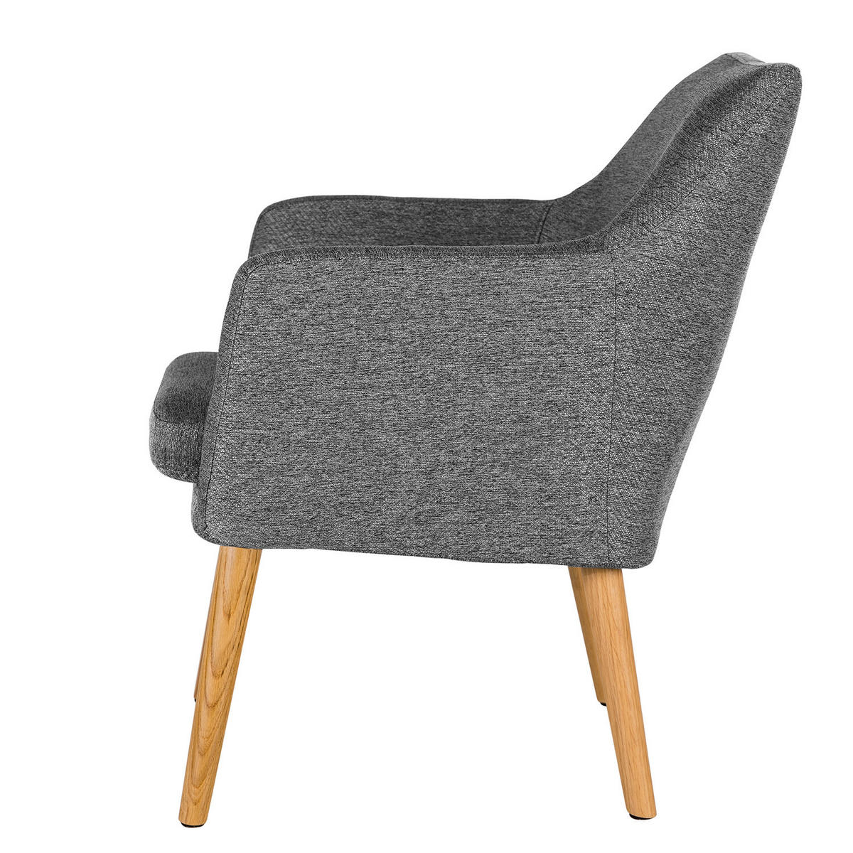 LOUNGESESSEL - Eichefarben/Dunkelgrau, Eichenholz/Textil (66/80/68cm) - home24