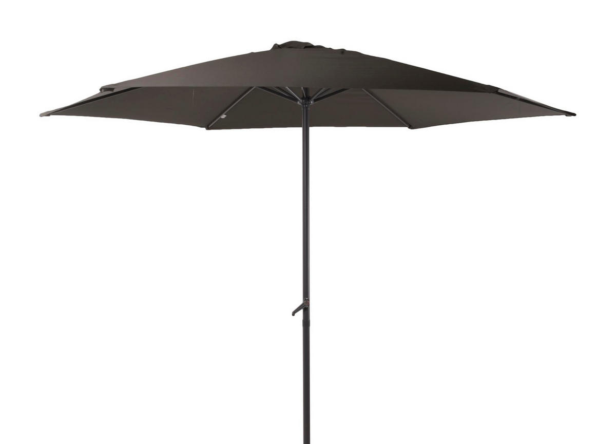 SONNENSCHIRM Thomas Ø 300cm 6 Streben Anthrazit Gartenschirm - Anthrazit, Kunststoff (300/300cm) - DELUKE