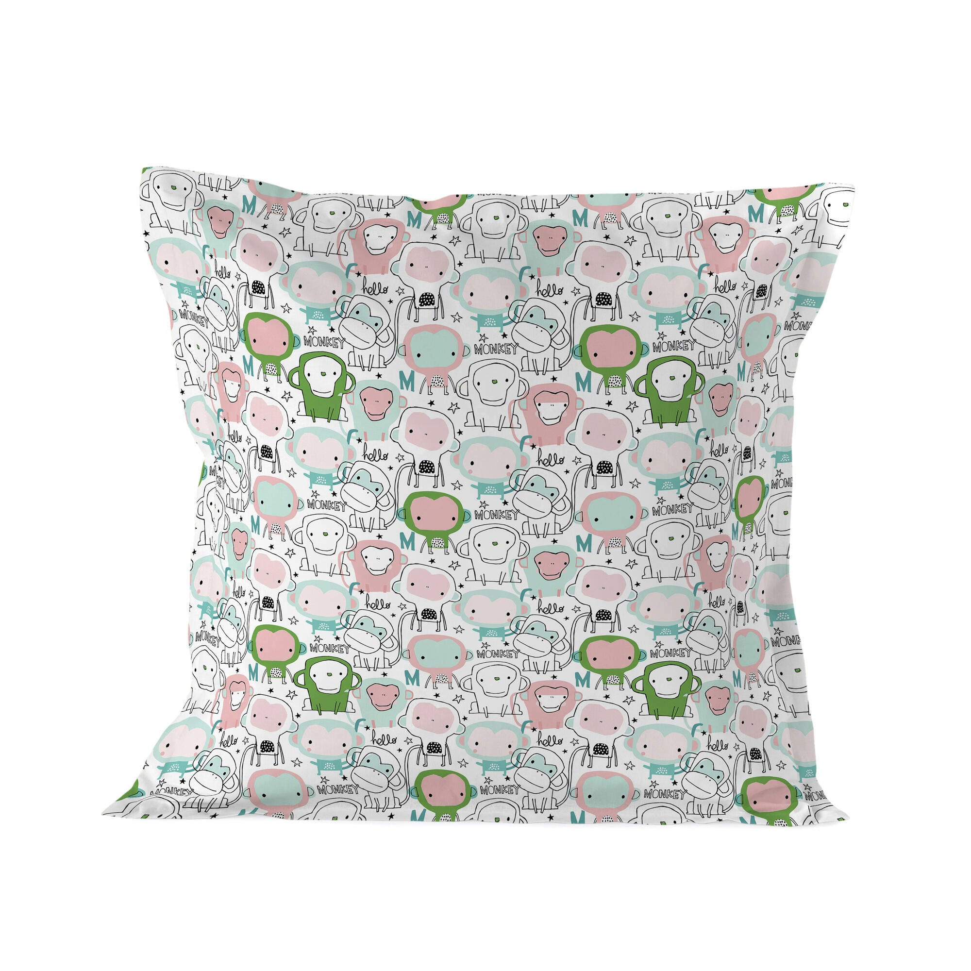 KISSENBEZUG macaque 80x80 cm mehrfarbig - Multicolor, Textil (80/80cm) - Happy Friday