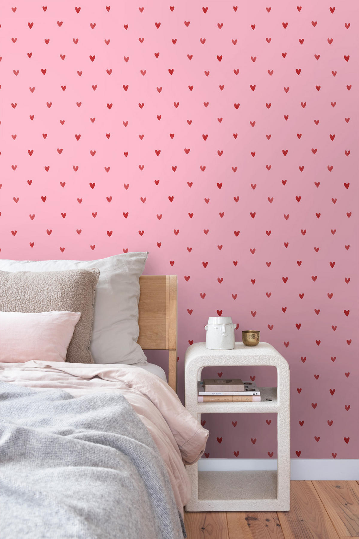 TAPETE Herzchen 50 x 900 cm - Pink, Papier (50/0.1cm) - ESTAhome