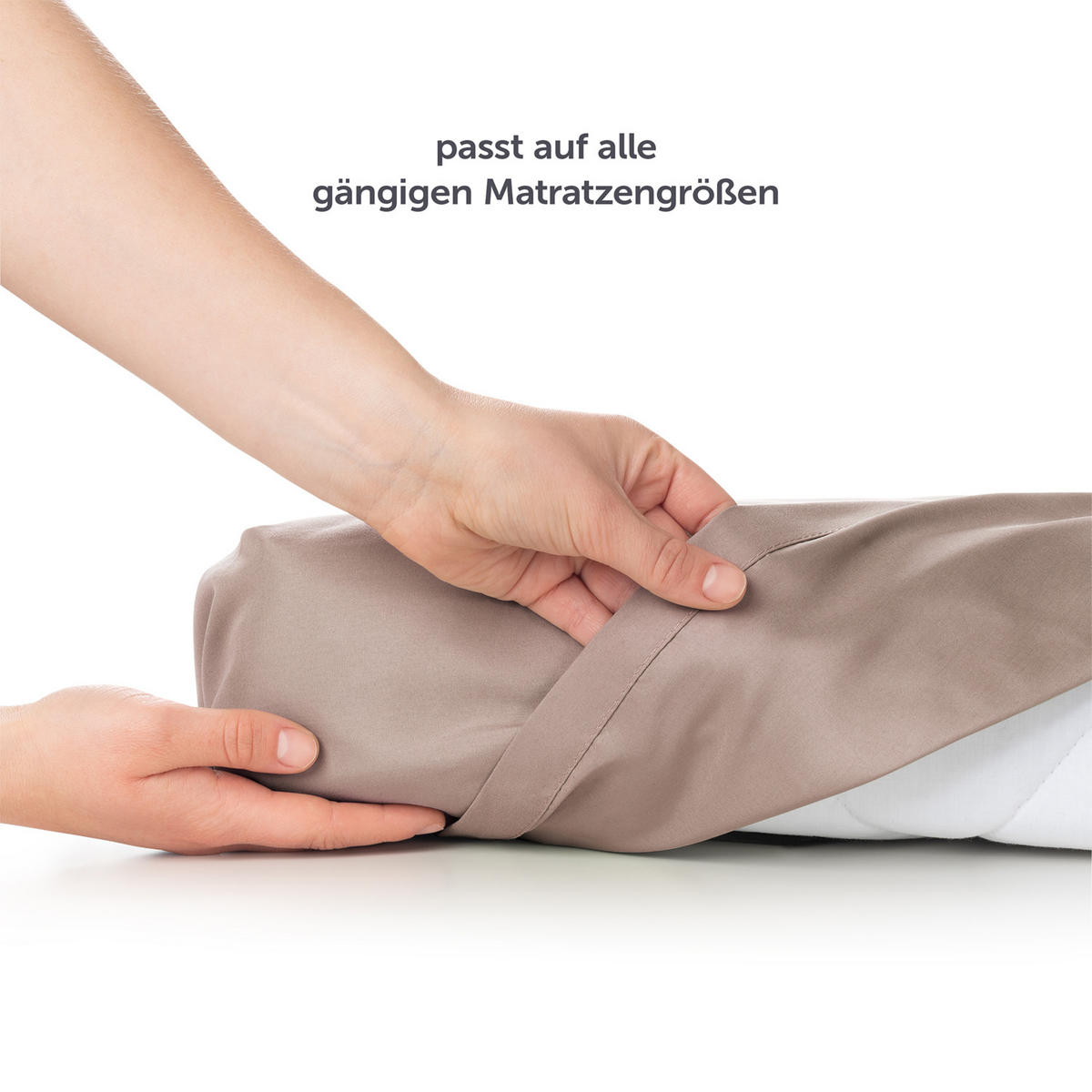 BETTTUCH ohne Gummi 220/275 cm, in Taupe - Taupe, Textil (275/220cm) - Blumtal