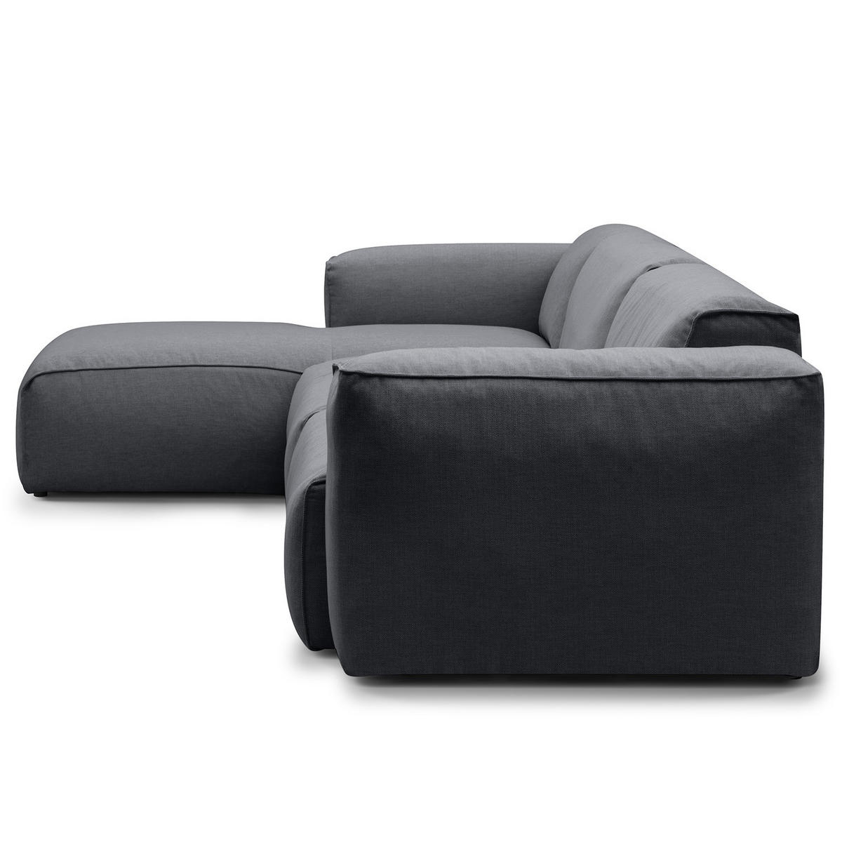 3-SITZER ECKSOFA mit Longchair - Schwarz/Grau, Kunststoff/Textil (317/173cm) - home24