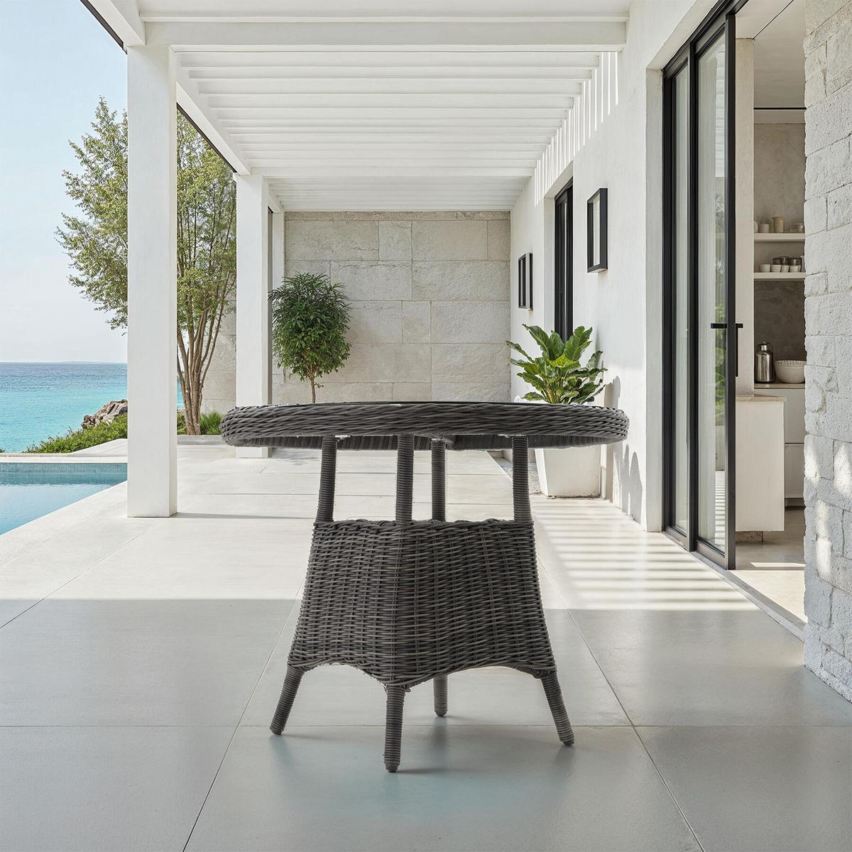 ALUMINIUM GARTENTISCH , 91 x 73,5 cm, grau - Grau, Kunststoff (91/91/73.5cm) - tectake