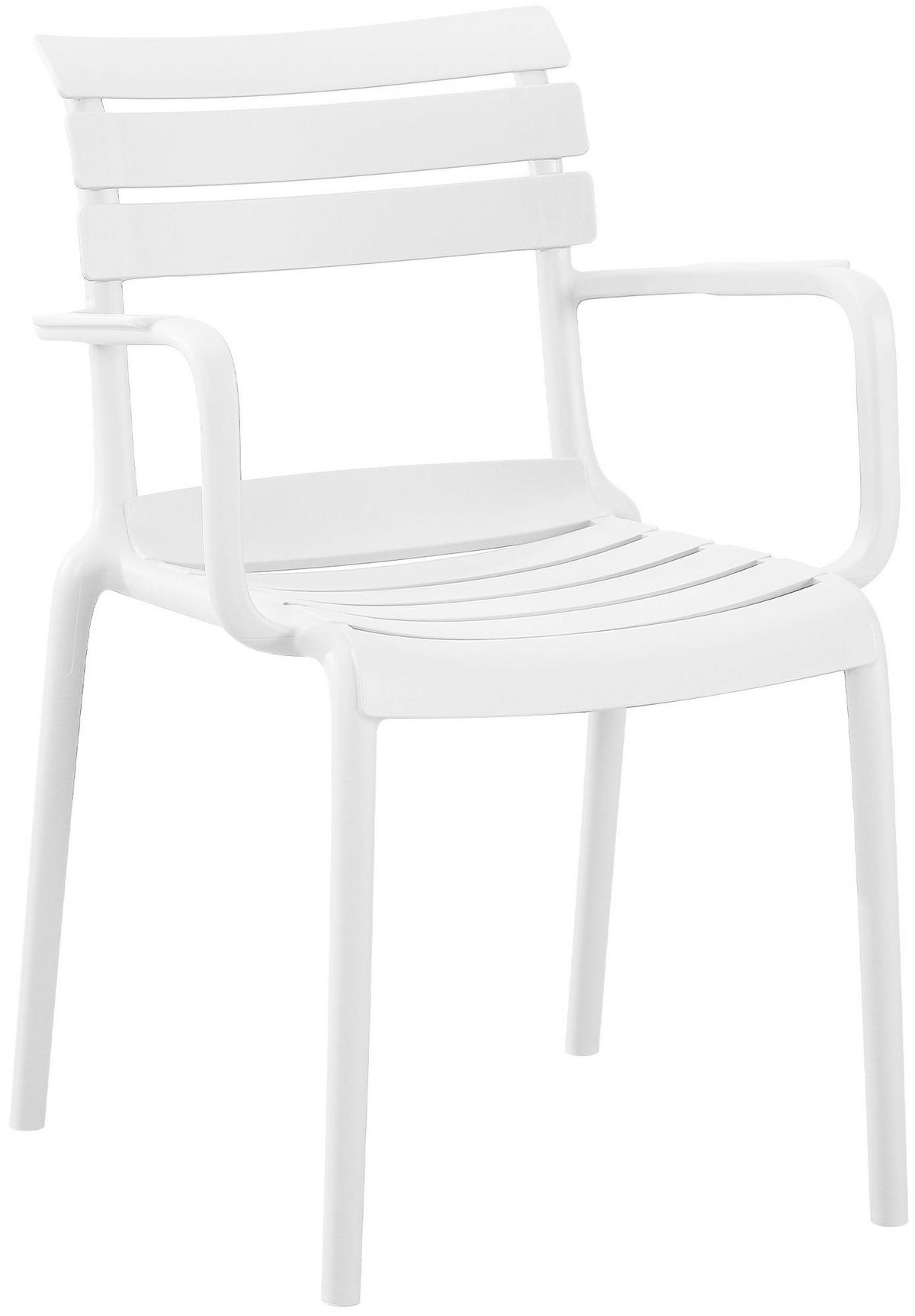 GARTENMÖBEL-SET Nora 2 Stühle 186x72x82cm Kunststoff Weiß Balkonset - Weiß, Kunststoff - DELUKE