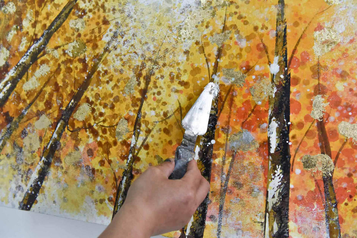 ÖLGEMÄLDE 140/70 cm - Gelb/Rot, Holz/Textil (2.2/70cm) - KUNSTLOFT