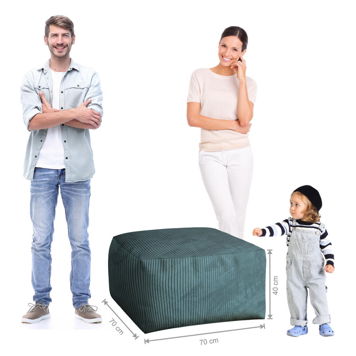 SITZSACK COMFORT Ocean Depths - Blau/Blaugrau, Textil (70/40/70cm) - Dreamroots