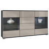 SIDEBOARD Bari Sandgrau Hochglanz - Sandfarben, Holzwerkstoff (138.5/75.5/35cm) - Vladon
