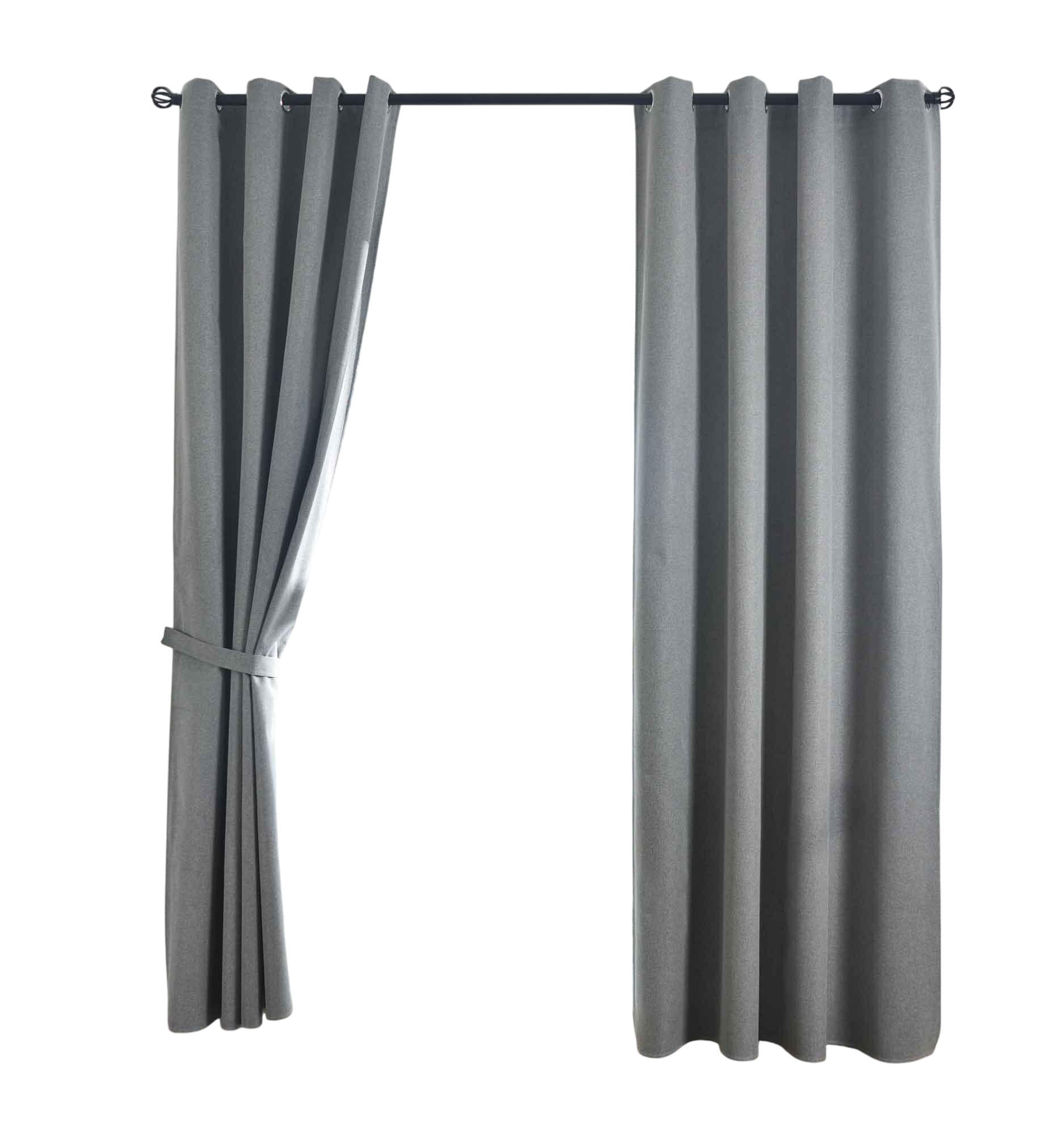 VORHANG 2ER SET »München Dark« HxB 175x145 cm Grau - Grau, Textil (145/175cm) - Gardinenbox