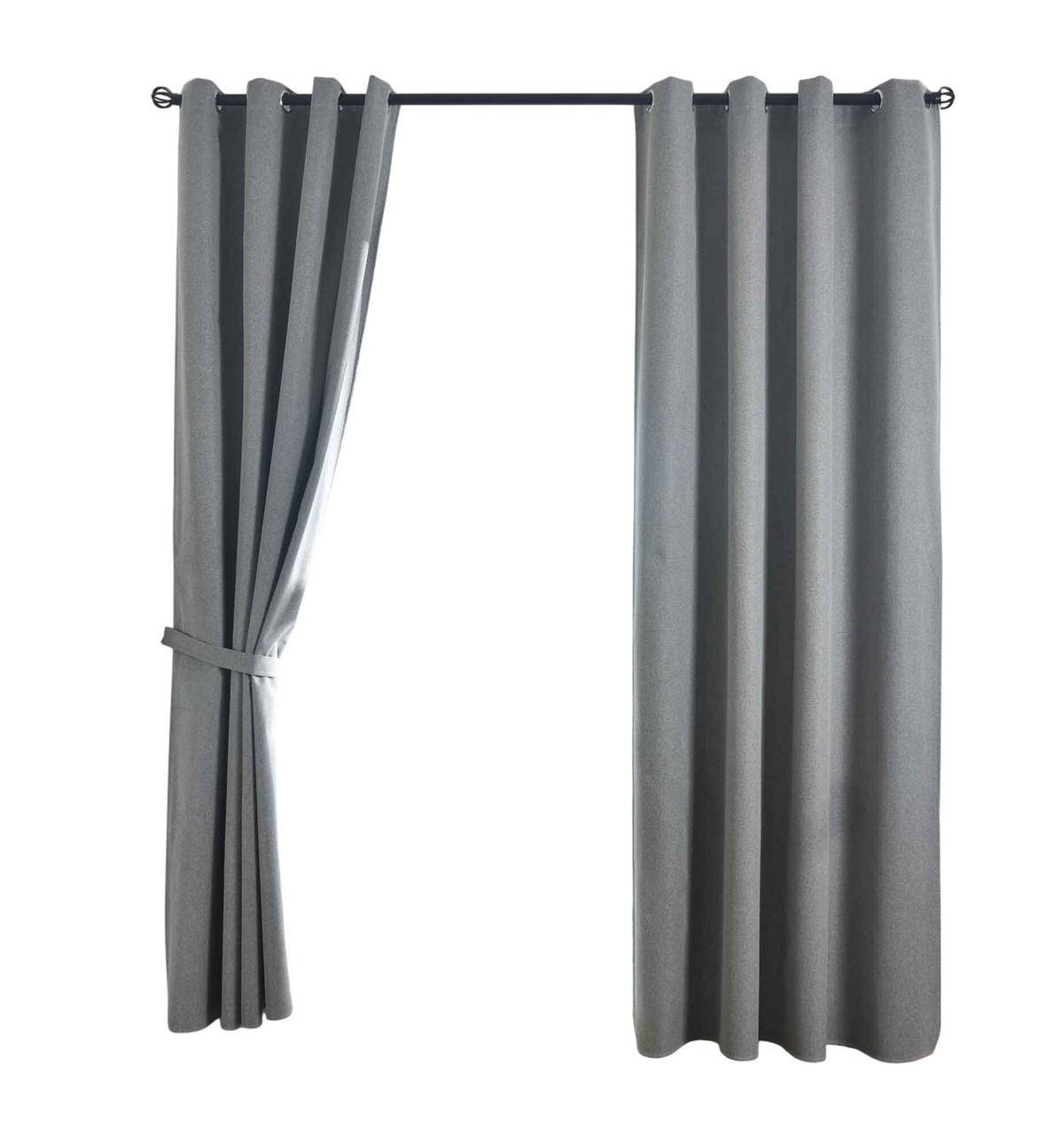 VORHANG 2ER SET »München Dark« HxB 175x145 cm Grau - Grau, Textil (145/175cm) - Gardinenbox
