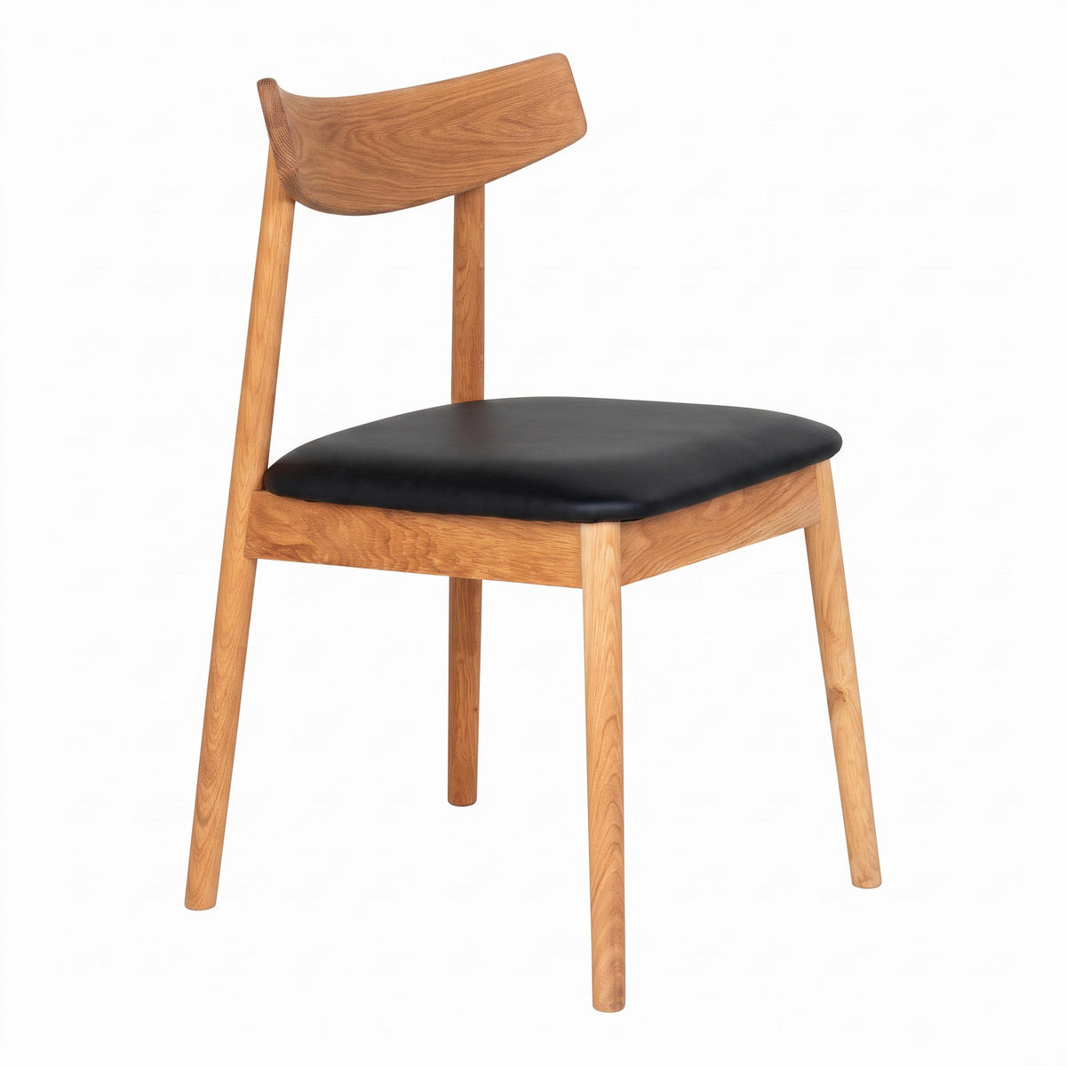 MATSTOL Nemi 2-pack 48 x 55 x 81 cm – ek/svart - Bokfärgad/Svart, Bokträ/Trä (48/81/55cm) - ebuy24