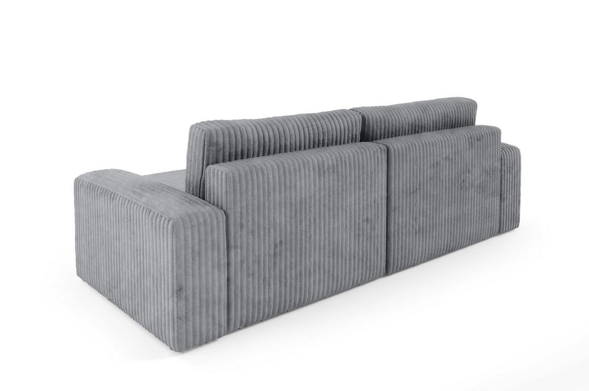 ECKSOFA mit Schlaffunktion Cord Grau - Grau, Textil (244/149cm) - Furnisell