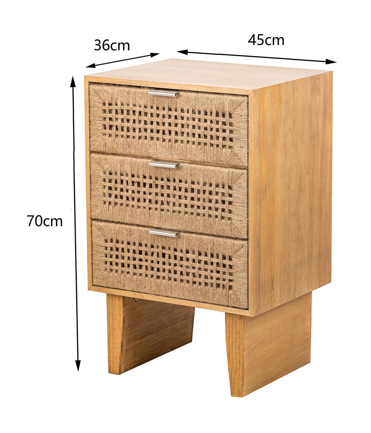 NACHTTISCH Rechteckig Braun 45 x 36 x 71 cm - Braun, Holz (45/71/36cm) - Nordlys