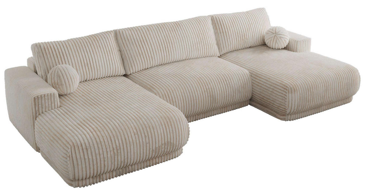 SEDACIA SÚPRAVA RINA U Béžová Menčester - čierna/béžová, textil/plast (360/85/170cm) - MKS