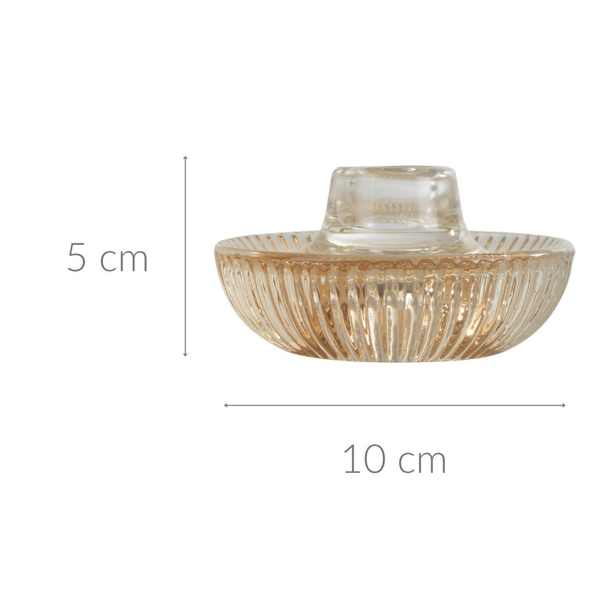 KERZENSTÄNDER aus Glas Arty 10/10/5 cm - Beige, Glas (10/5/10cm) - Homea