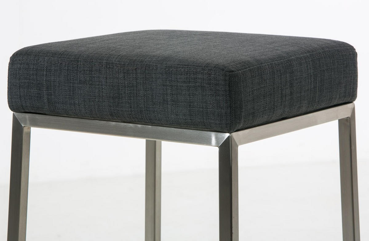 2ER Set Barhocker Montreal 37x37x85 cm dunkelgrau - Dunkelgrau, Textil (37/85/37cm) - furnicato