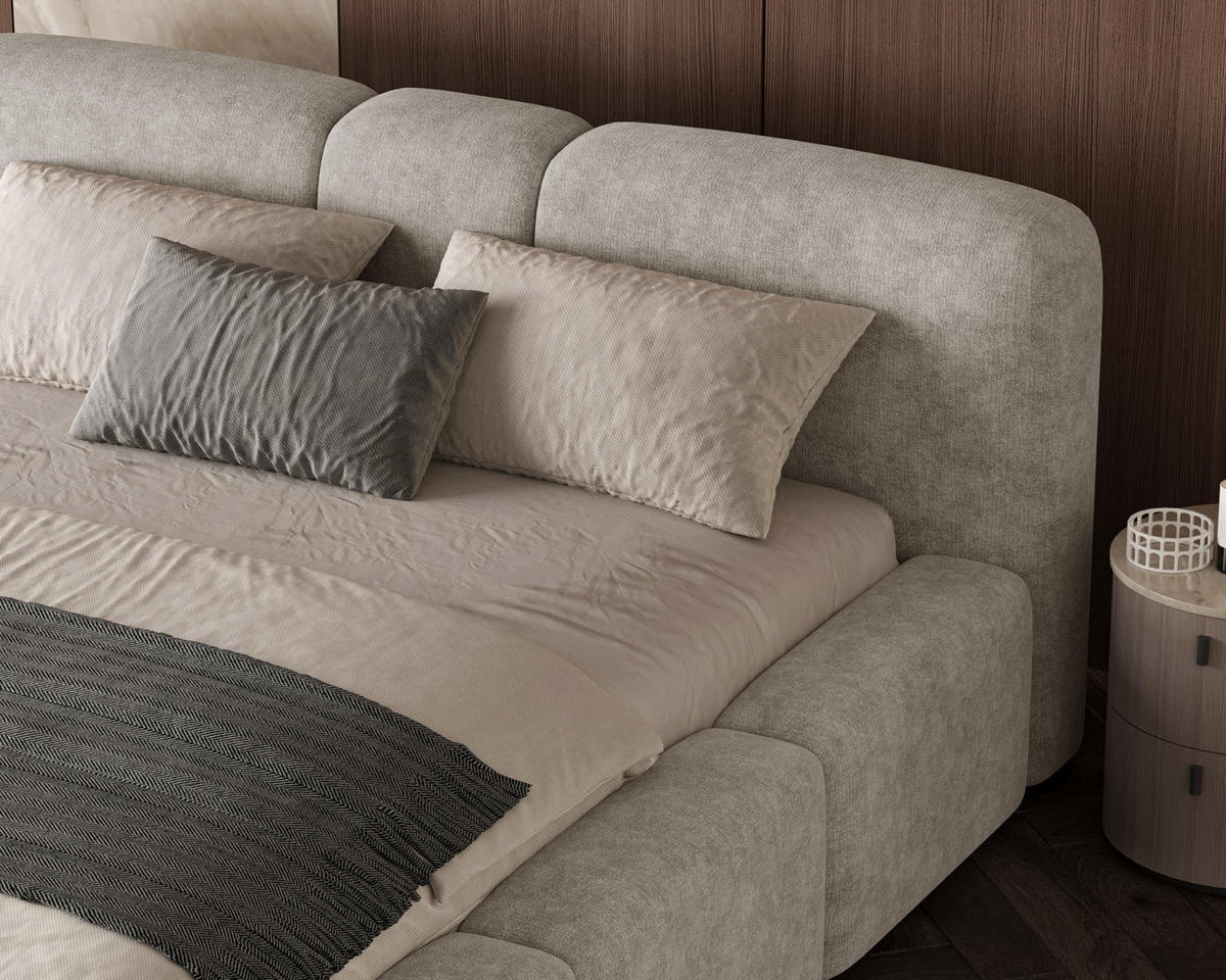 POLSTERBETT Monte160x200 cm- Bettkasten und Stauraum - Doppelbett mit Stabilem Metallrahmen - Grau - Grau, Holzwerkstoff (160/200cm) - Chilly