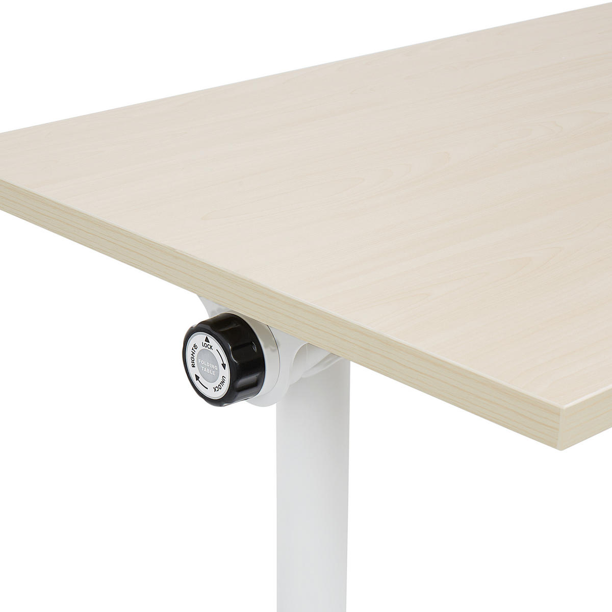 PSACÍ STŮL Skládací Světle hnědý 120/60 cm s kolečky Cavi - bílá/hnědá, kompozitní dřevo (60/120/75cm) - Beliani