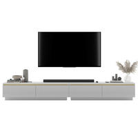 TV-LOWBOARD 2-er Set Selene Weiß matt geriffelte Fronten 140 cm - Weiß, Holzwerkstoff (280/37/35cm) - Meble Lindner