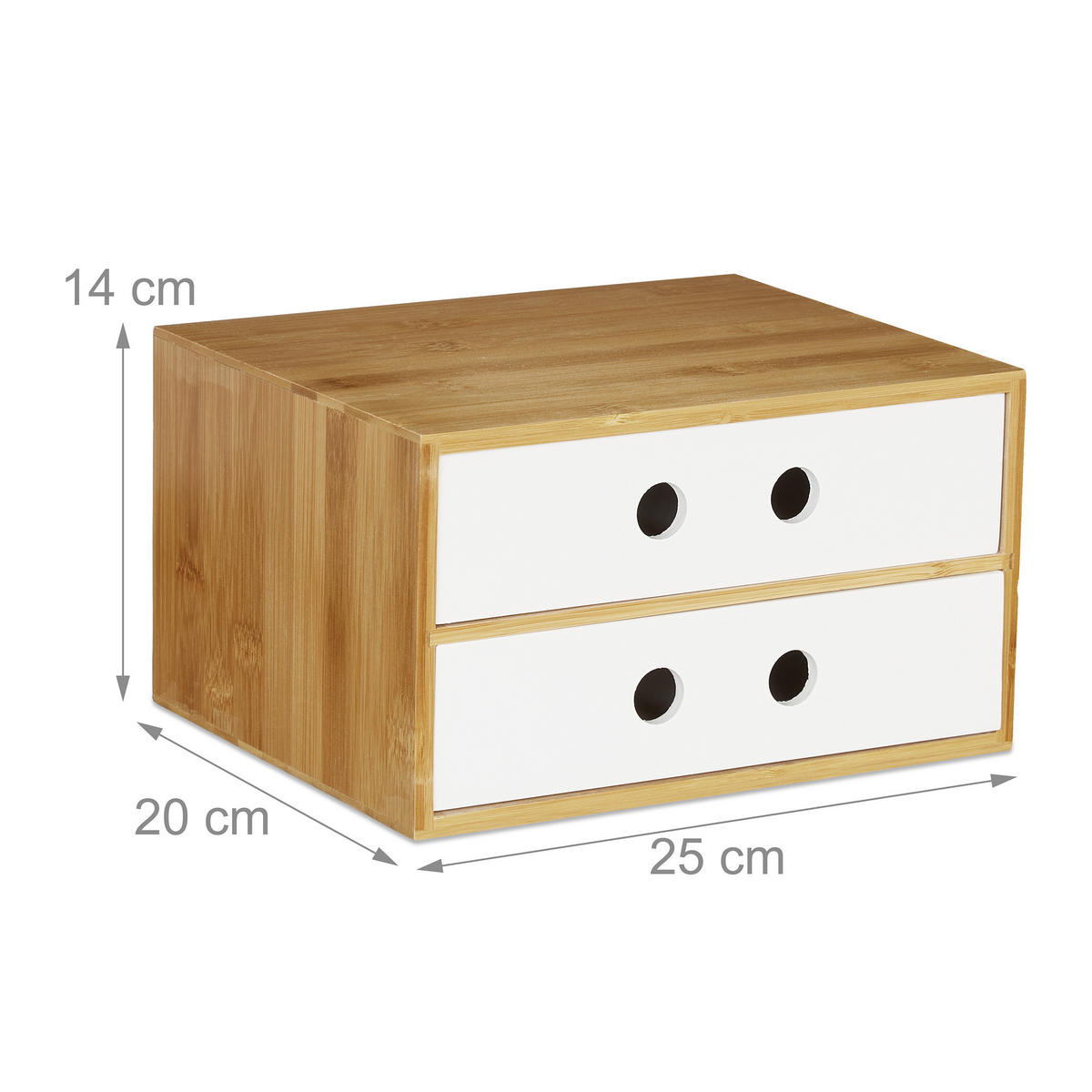 SCHREIBTISCHORGANIZER - Hellbraun, Holz/Holzwerkstoff (20/25/14cm) - Relaxdays