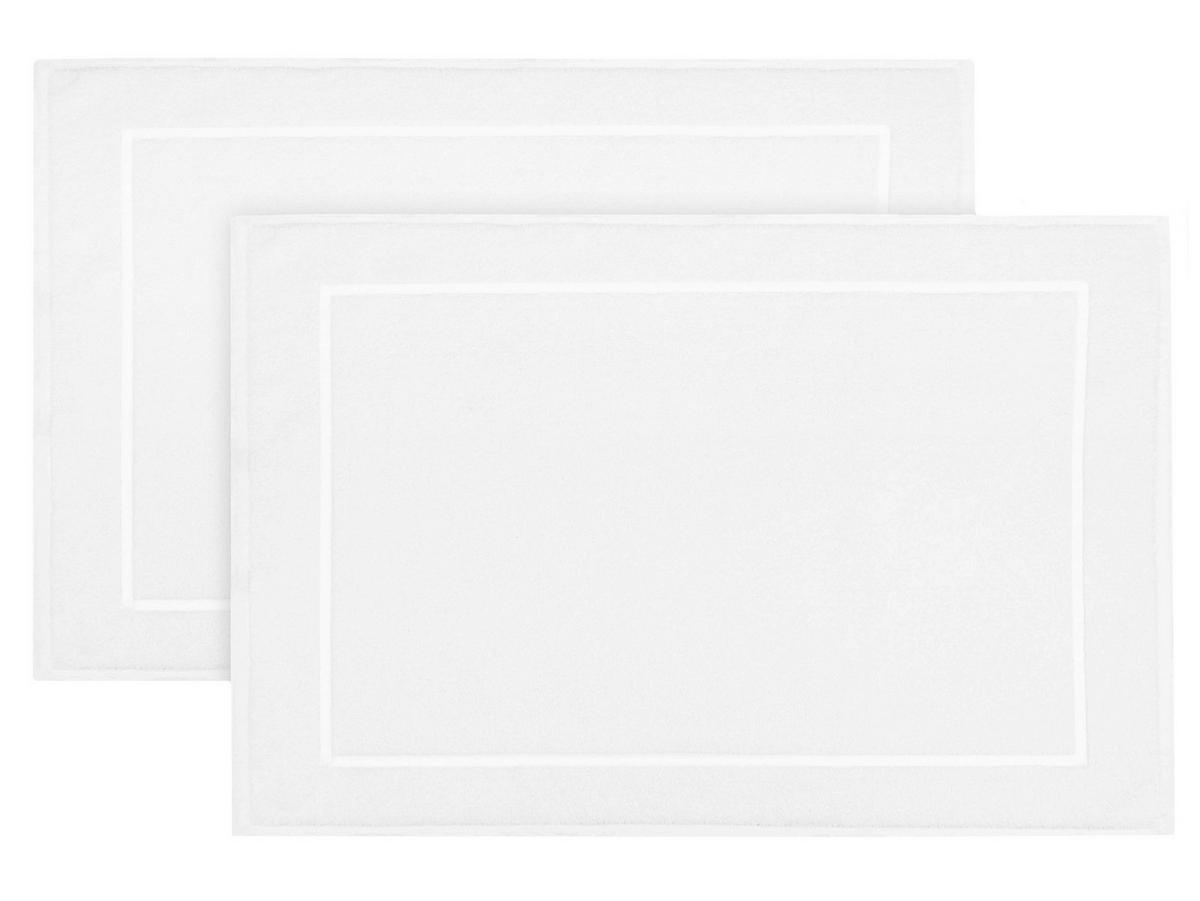 BADEMATTE, 2er-Set, 50x70 cm, 100% Baumwolle, Weiß - Weiß, Textil (50/70cm) - Zollner