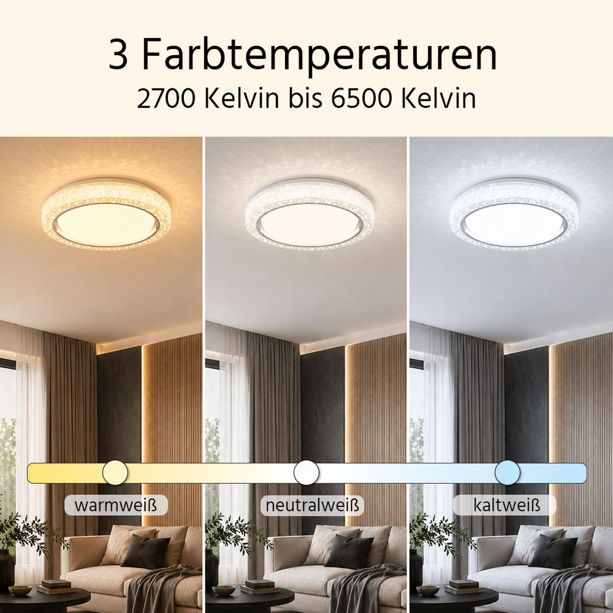 LED DECKENLEUCHTE Chromring Weiß Opal CCT - Weiß, Metall (40/40/8cm) - Globo Lighting
