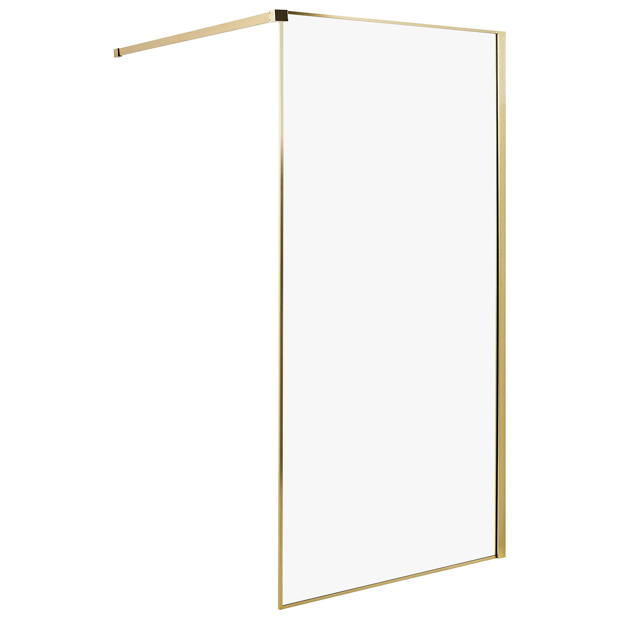 DUSCHWAND 100/190 cm Gold Waspam - Transparent/Goldfarben, Glas (100/190cm) - Beliani