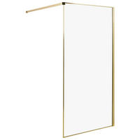 SPRCHOVÁ ZÁSTĚNA 100/190 cm Zlatá Waspam - zlatá/průhledná, sklo (100/190cm) - Beliani