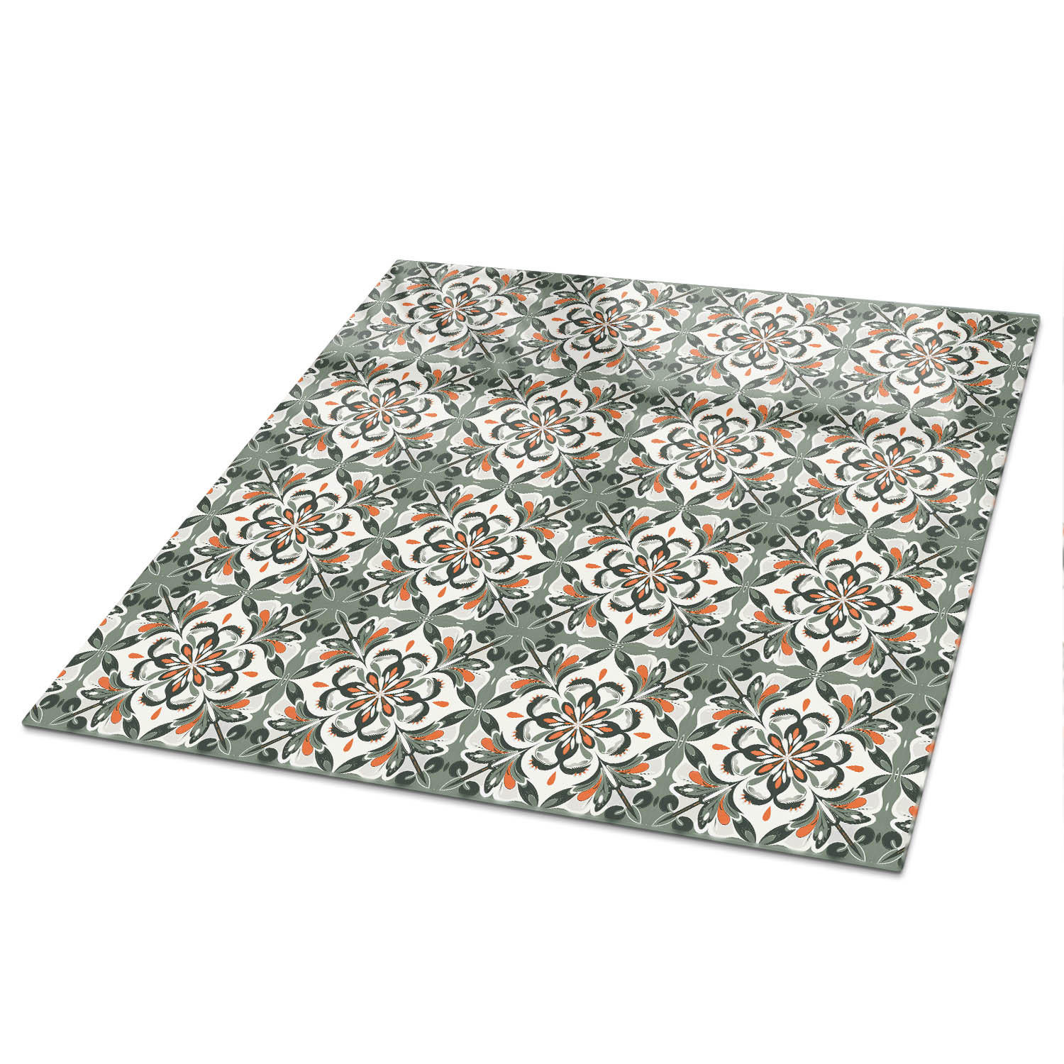 TISCHPLATTE 50x50 cm – klassisches Muster - Rot, Glas (50/50/0.4cm) - Wallfluent