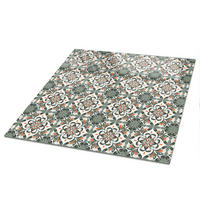TISCHPLATTE 50x50 cm – klassisches Muster - Rot, Glas (50/50/0.4cm) - Wallfluent