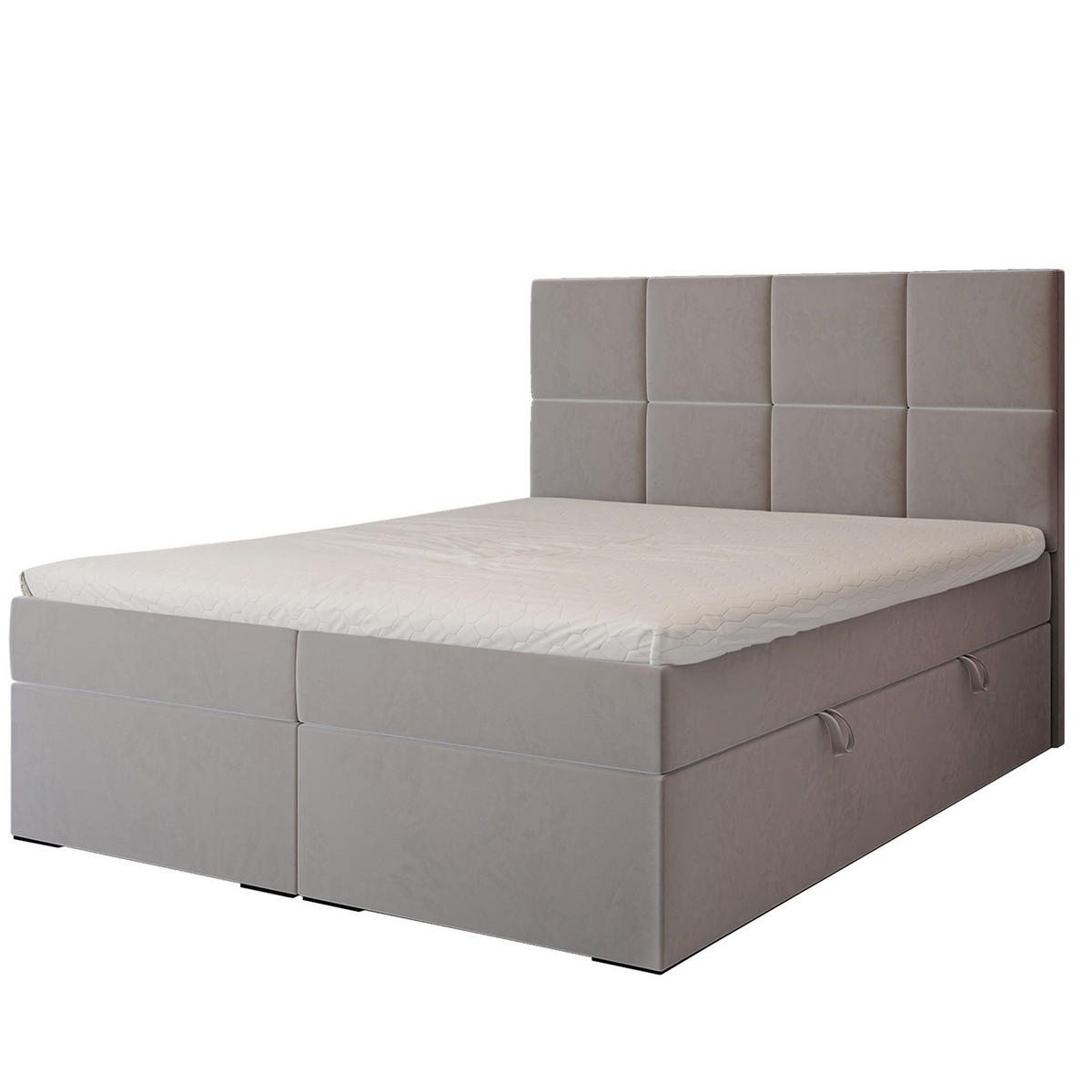 BOXBETT MAGNUS 120/200 cm mit Matratze und Topper, Grau - Grau, Textil (120/200cm) - Idohome