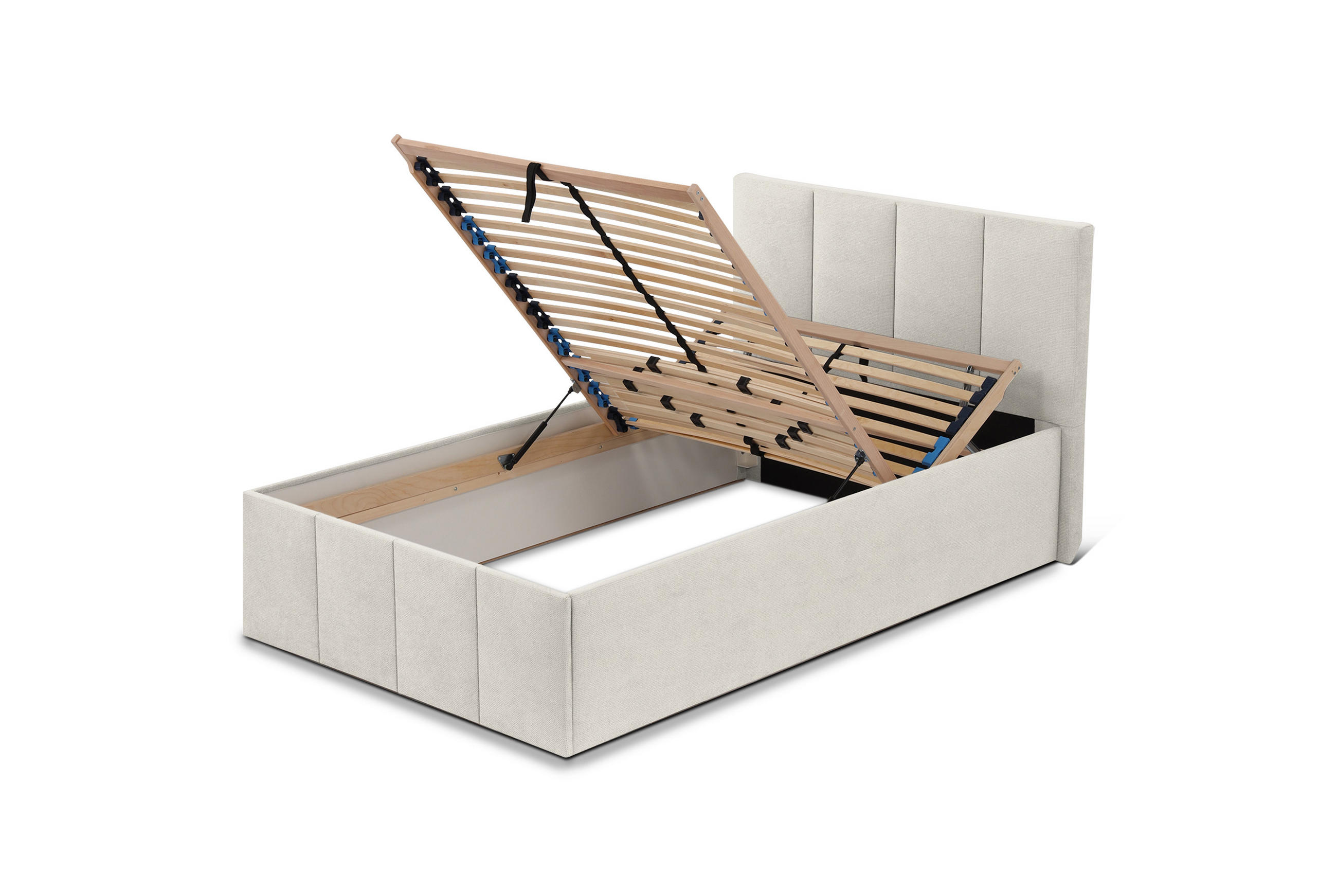 POLSTERBETT Dalas Beige 120 x 200 x 40 cm Bettkasten Mit hochwertiger Matratze H2 (bis 100 kg) und Lattenrost - Beige, Holz (120/200cm) - Halmon Schlafkomfort Betten 