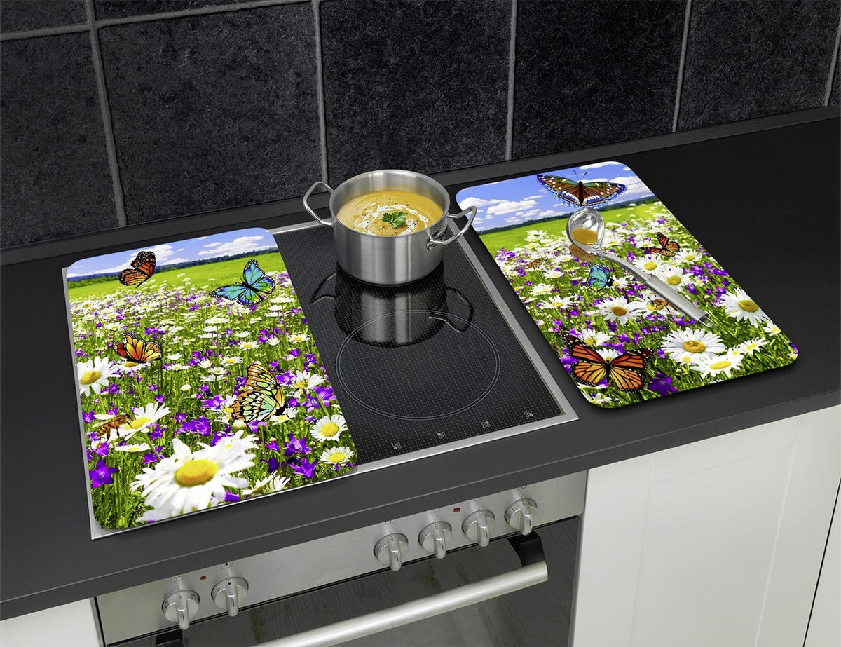 HERDABDECKPLATTEN 2er-Set Summer Meadow - Multicolor, Glas (30/5.5/52cm) - Maximex