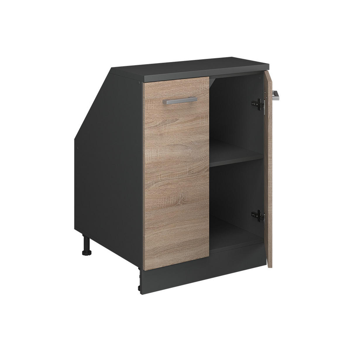 ŠIKMÁ SKRIŇA Rion Sonoma 60 x 81.6 cm s 2 dverami, korpus skrine hĺbka 60 cm - antracitová/dub sonoma, kompozitné drevo (60/83.8/60cm) - Vicco