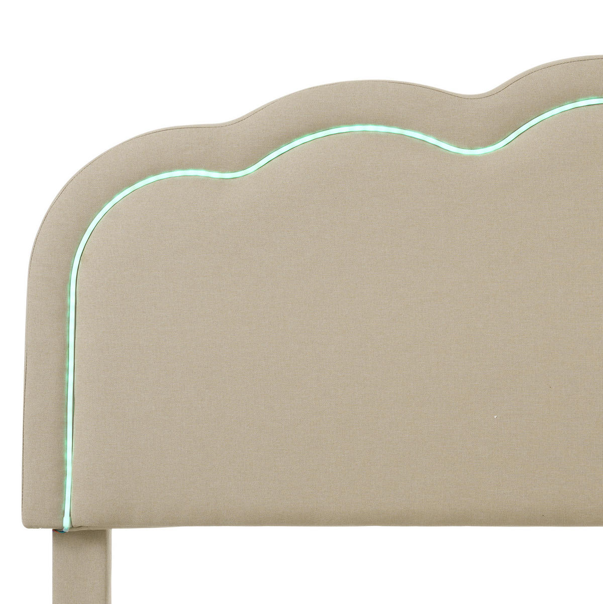 POLSTERBETT 140/200 cm Beige LED-Bett mit verstellbarem Kopfteil - Beige, Textil (140/200cm) - OKWISH