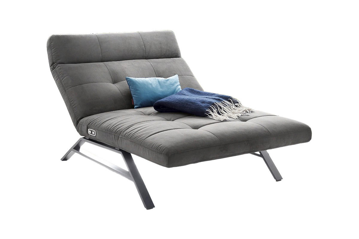 LIEGE AMERIVA Grau Velvet - Silberfarben/Grau, Textil (120/110/158cm) - KAWOLA