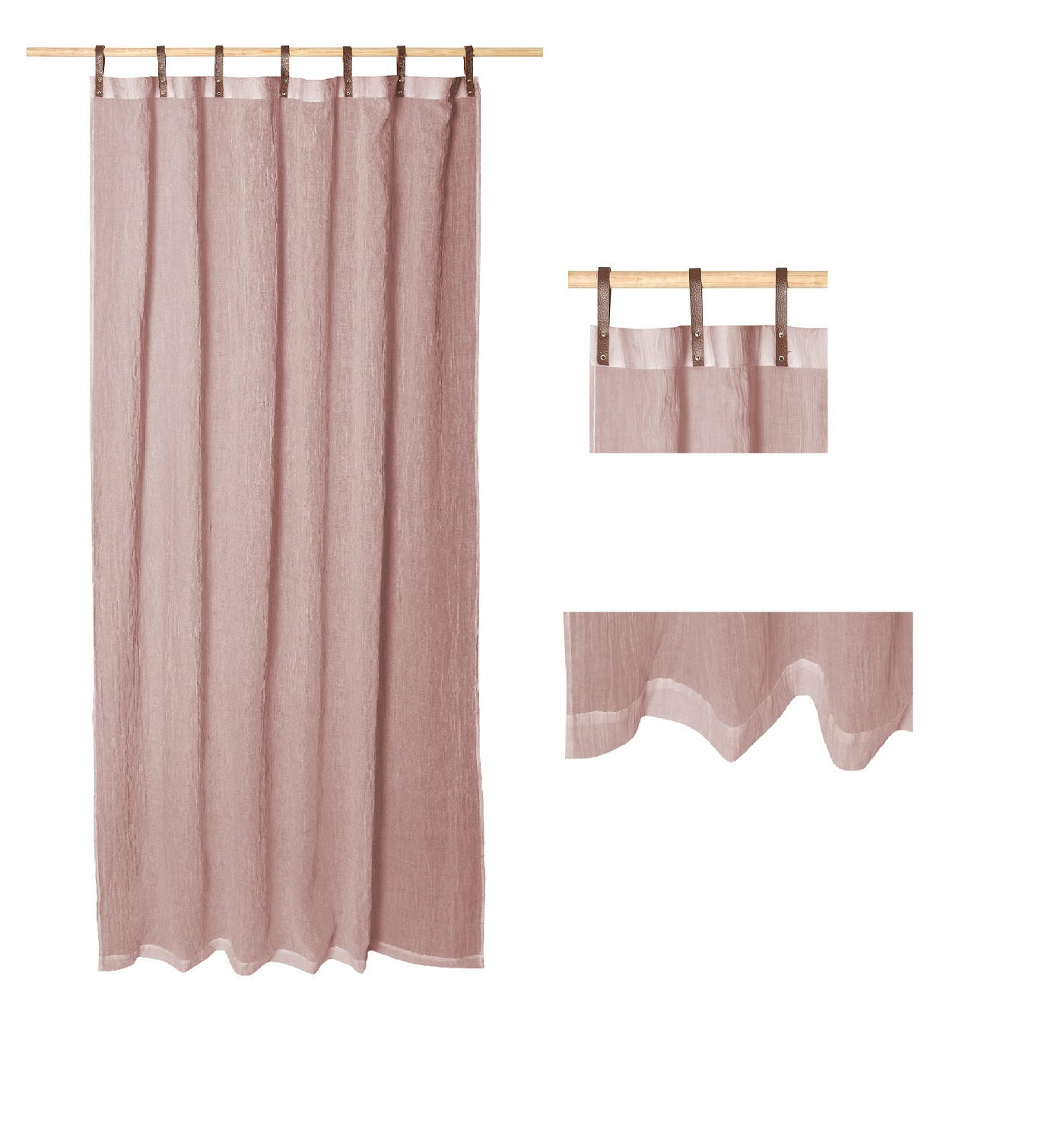 SCHLAUFENSCHAL Evi 2er Set altrose - Altrosa, Textil (135/245/245cm) - Magma Heimtexx