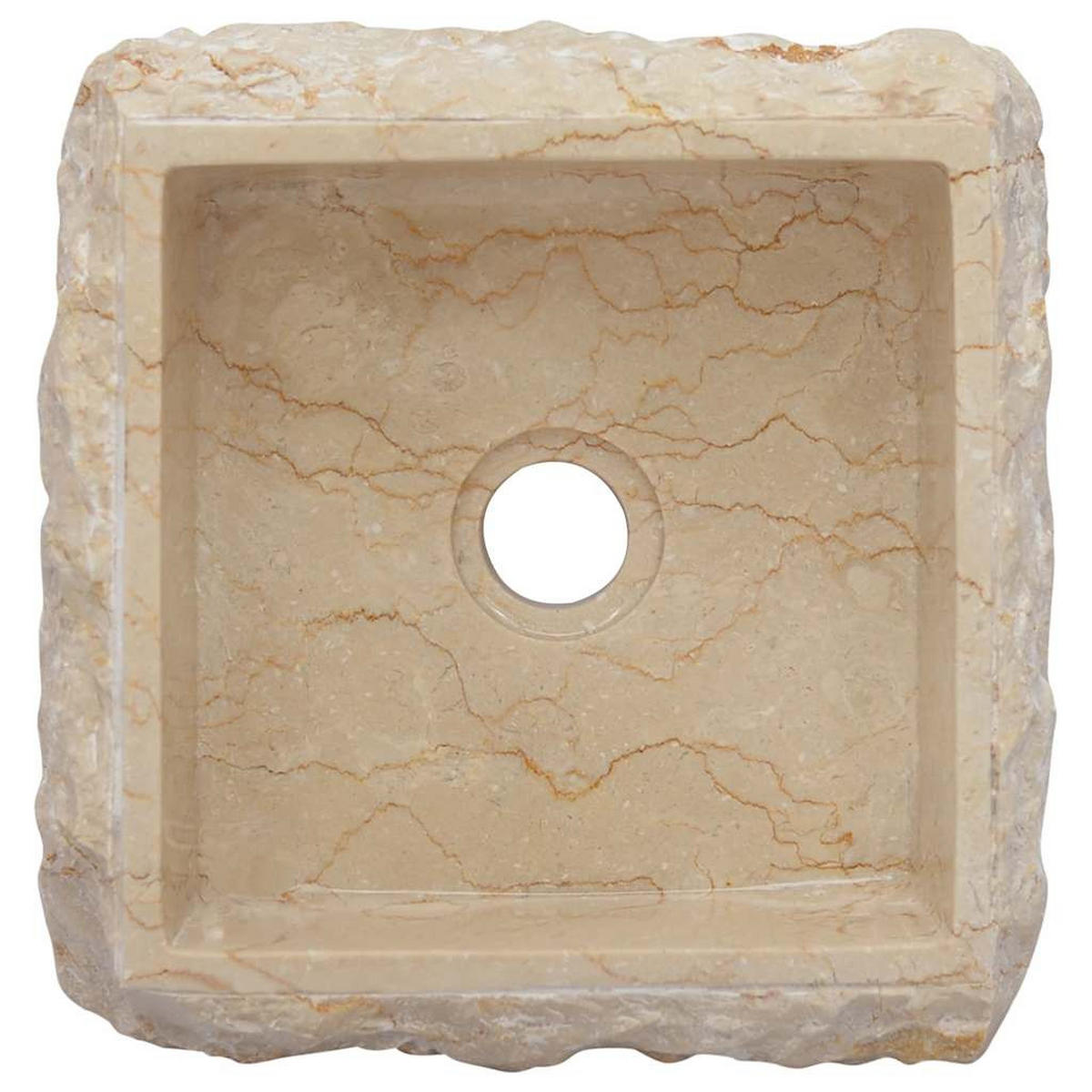 WASCHBECKEN Creme 30/30/13 Cm Marmor - Creme, Stein (30/13/30cm) - vidaXL
