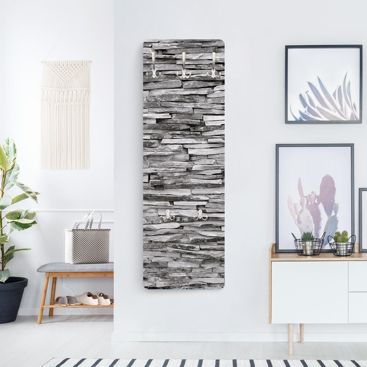 WANDGARDEROBE - Arizona Stonewall 34/105 cm - Grau, Holzwerkstoff (34/105/1.6cm) - Bilderwelten
