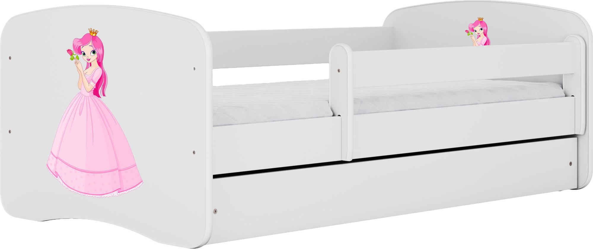 KINDERBETT Emily mit Schublade und Matratze, Weiß 70x140 cm - Altrosa/Weiß, Holzwerkstoff (140/70cm) - WFL GROUP