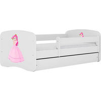 KINDERBETT Emily mit Schublade und Matratze, Weiß 70x140 cm - Altrosa/Weiß, Holzwerkstoff (140/70cm) - WFL GROUP