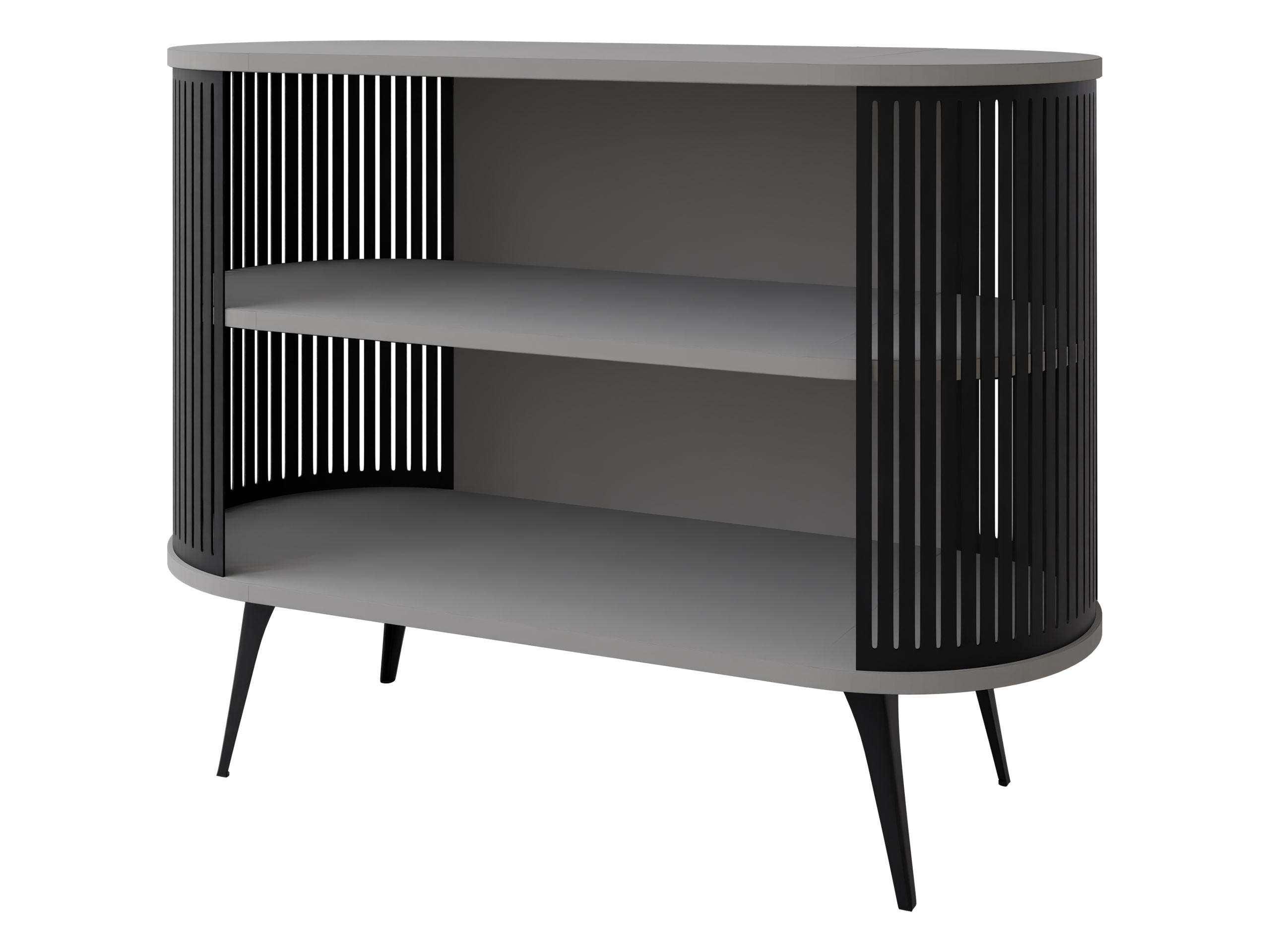 KOMMODE Roenni - Hellgrau/Schwarz, Holzwerkstoff/Metall (120/90/40cm) - MIRJAN24