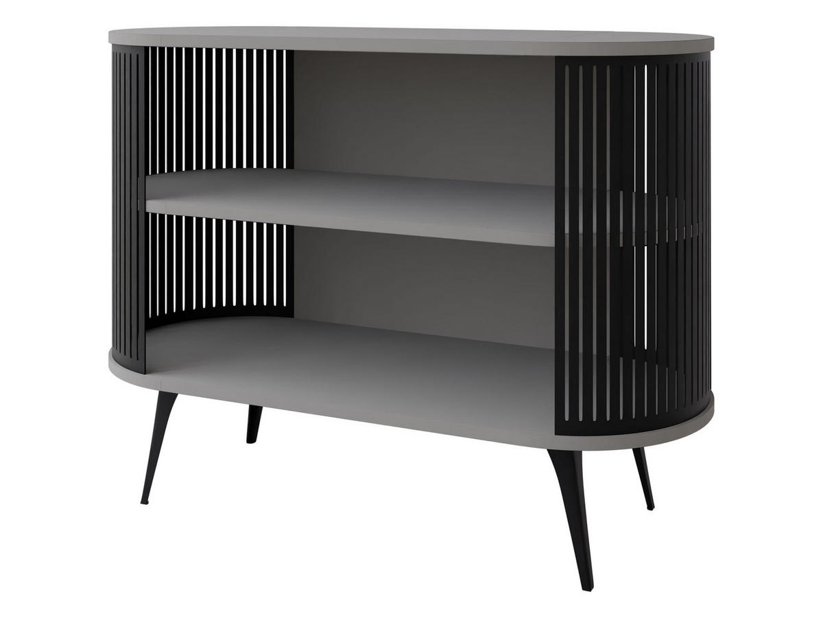 KOMMODE Roenni - Hellgrau/Schwarz, Holzwerkstoff/Metall (120/90/40cm) - MIRJAN24