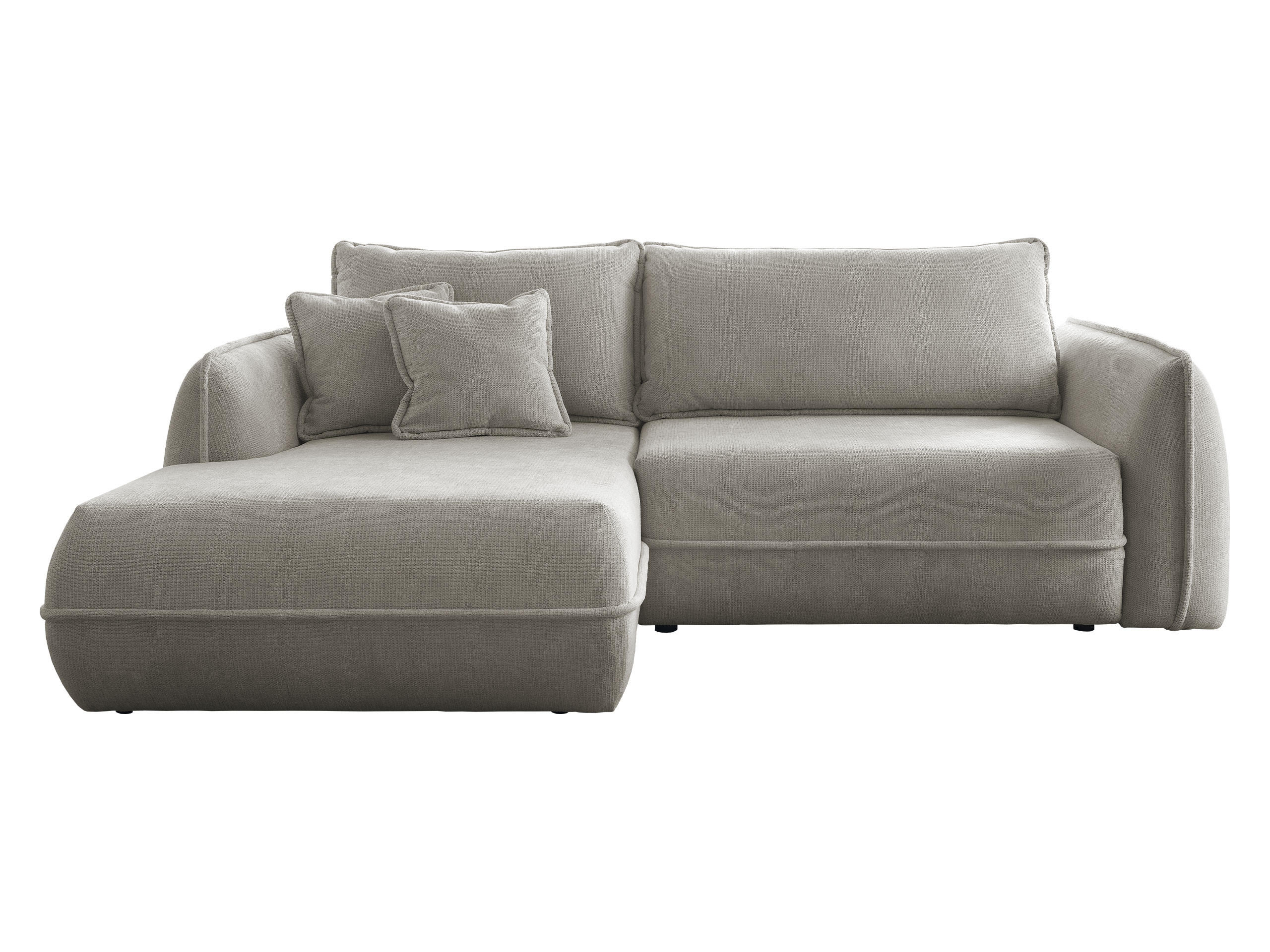 ECKSOFA Moho, Seite: Links - Hellgrau/Schwarz, Holz/Kunststoff (254/162cm) - MIRJAN24