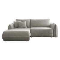 ECKSOFA Moho, Seite: Links - Hellgrau/Schwarz, Holz/Kunststoff (254/162cm) - MIRJAN24