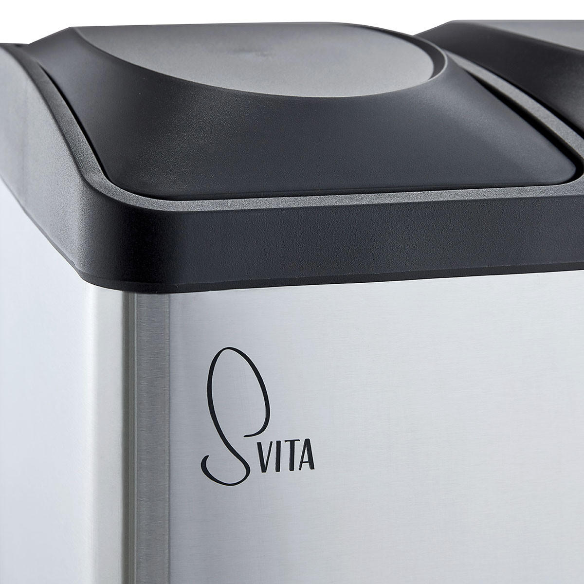 MÜLLEIMER TC2X20 Küchen-Eimer 40Liter Fassungsvermögen 2x20L Abfalleimer 2er-Mülleimer - Silberfarben, Metall (40/58/33cm) - SVITA