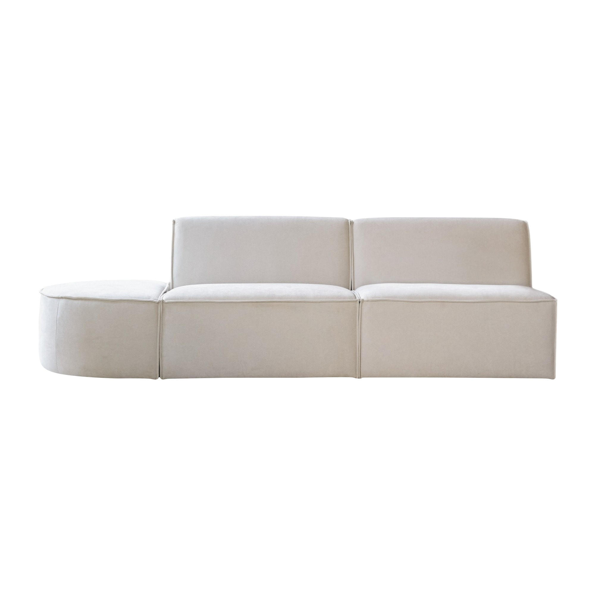 SOFA Dario Beige aus Stoff - Beige, Textil (247/75/93cm) - Tikamoon