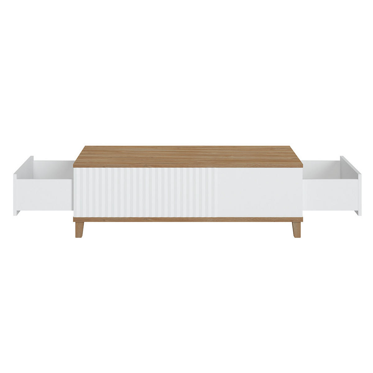 WOHNZIMMER-SET 5-TLG. Plymouth-129 - Weiß, Holzwerkstoff (370/208/40cm) - Lomado