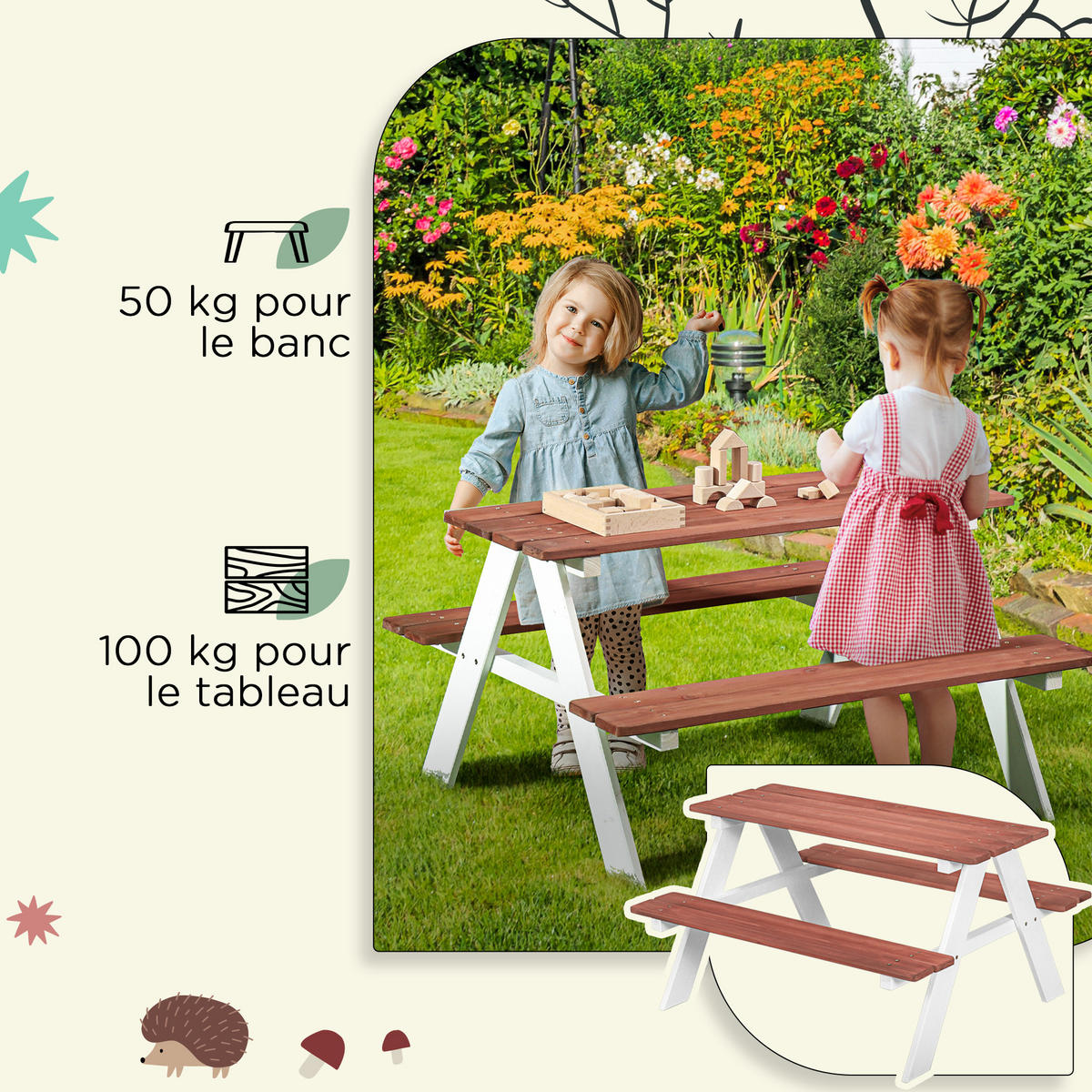 KINDERSITZGRUPPE DE-17506 Braun/Weiß - Braun, Holzwerkstoff (79/50/89cm) - ComfortXL