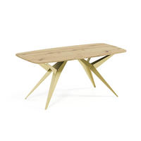 ESSTISCH AXIS - Goldfarben/Eiche Artisan, Holzwerkstoff/Metall (90/180/76cm) - Meblini